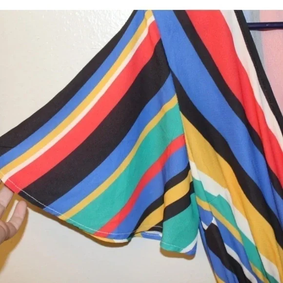 Anthro’s Flying Tomato, Vibrant Striped Jumpsuit, Belted, Excellent Condition,M - Picture 3 of 10